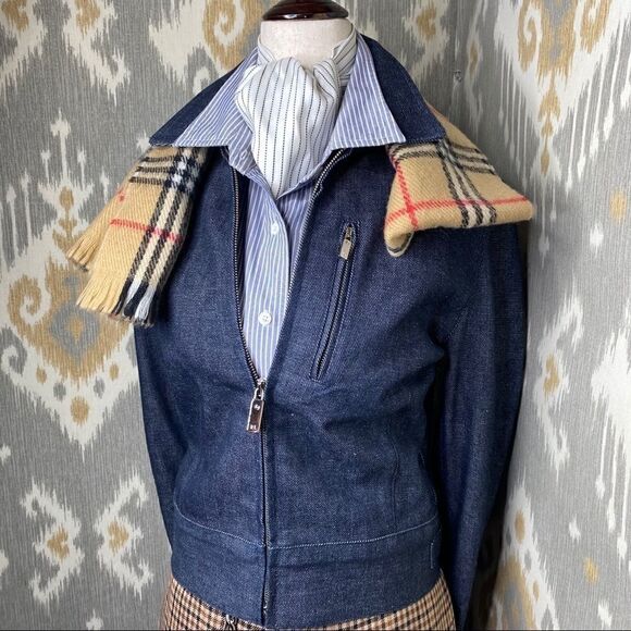 Ralph Lauren Dark Indigo Wash Raw Denim Workwear Zippered Jacket - Picture 1 of 16